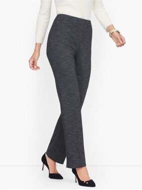 Talbots Italian Luxe Knit Herringbone Straight Leg Pants Women’s 6P Gray NEW